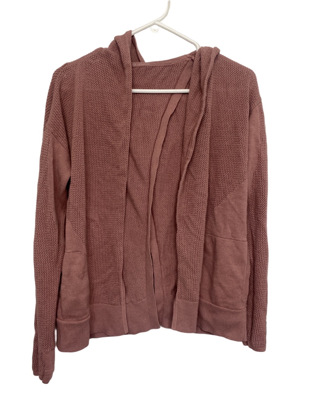 Lululemon Mesh-Back Open Front Hooded Cardigan - Mauve - Picture 2 of 6